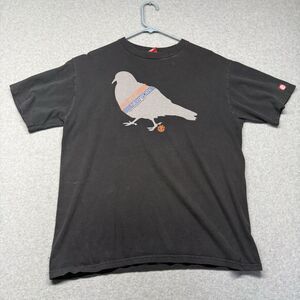 Element New York Pigeon Graphic Men's L Black Short Sleeve T-Shirt Y2K Skater